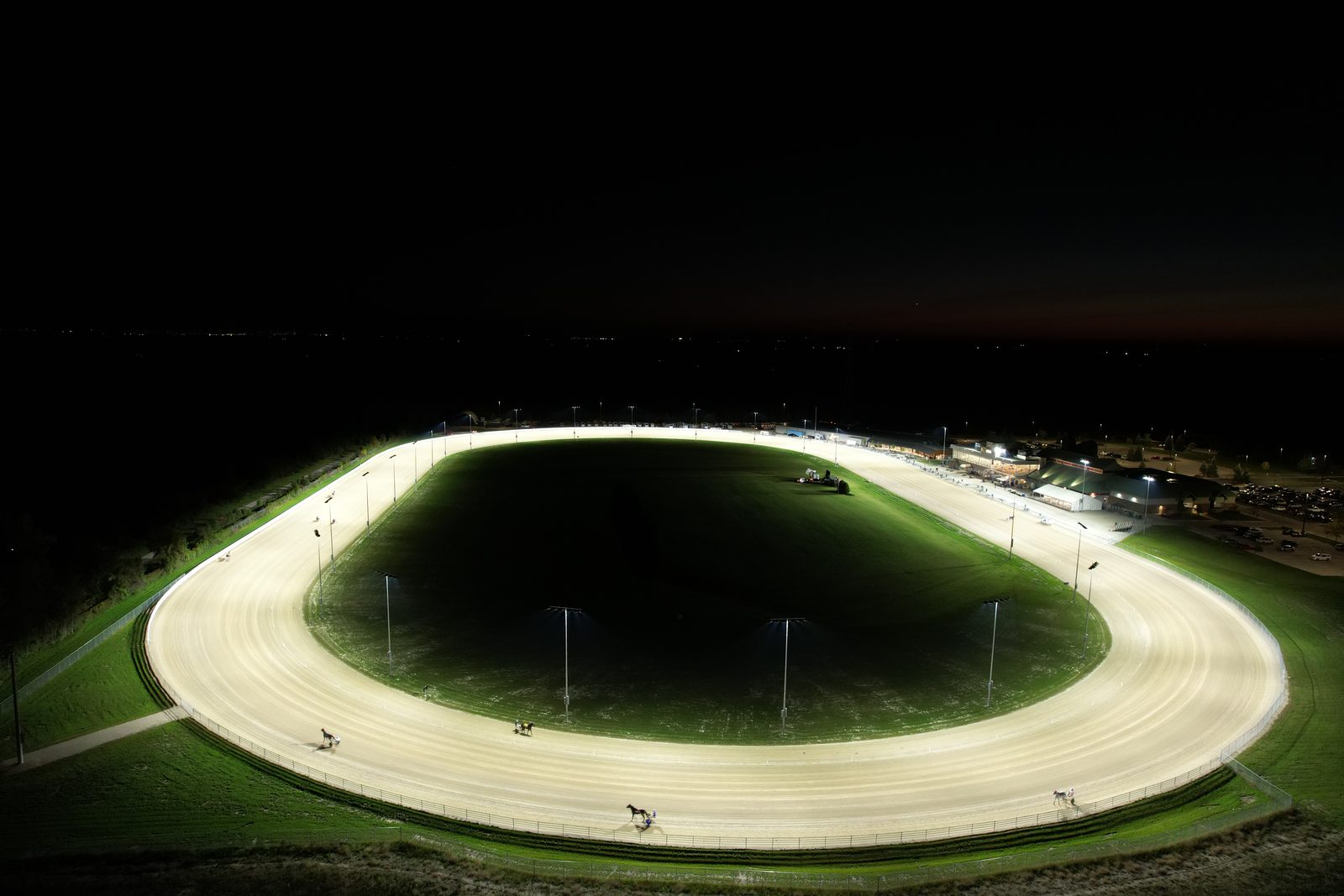 Grand River Raceway track lighting at night 2