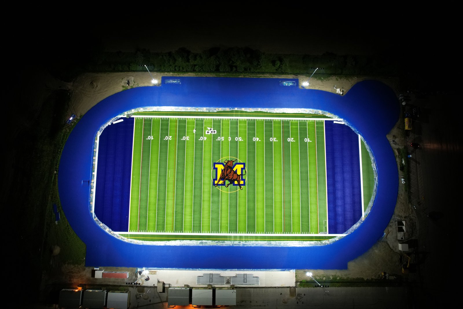 Mayfield football field and track at night 5
