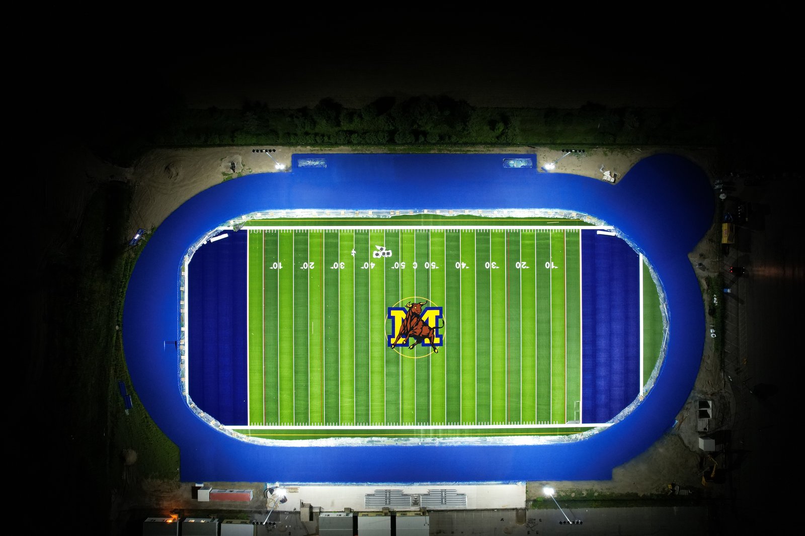 Mayfield football field and track at night 8