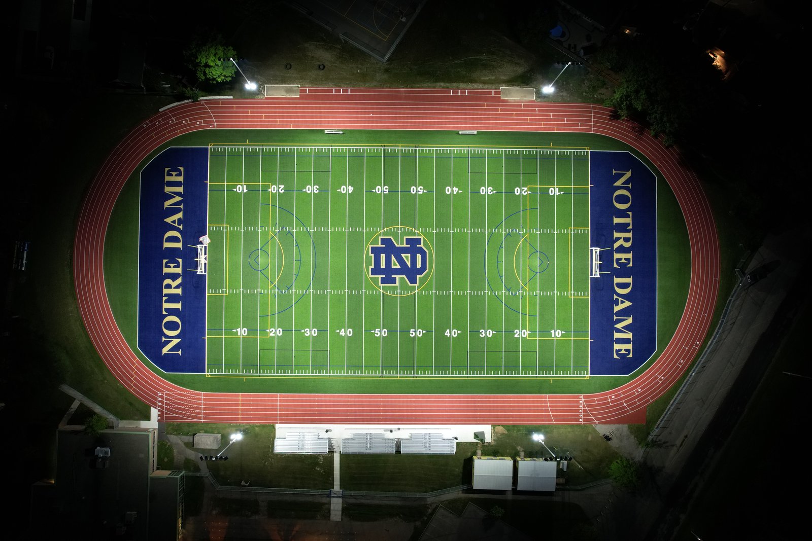 Notre Dame football field lighting
