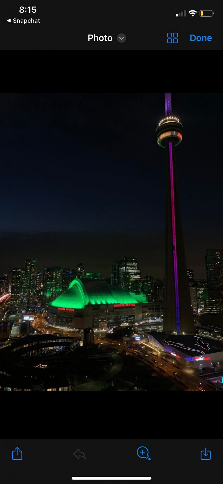 Rogers Centre green with skyline