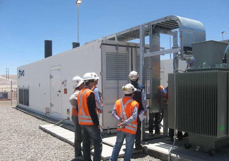 Crew at generator installation site